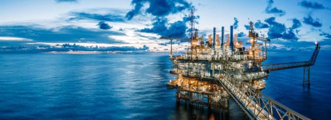 Oil rig at sea