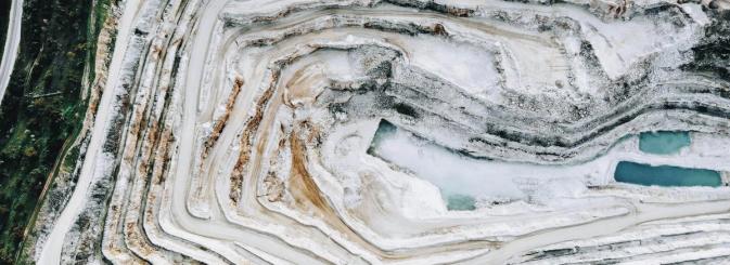 Overhead view of mine site