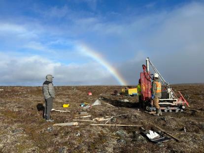 SLR team investigating permafrost and soils using our small drill