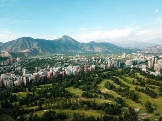 View of the city and mountains in Chile