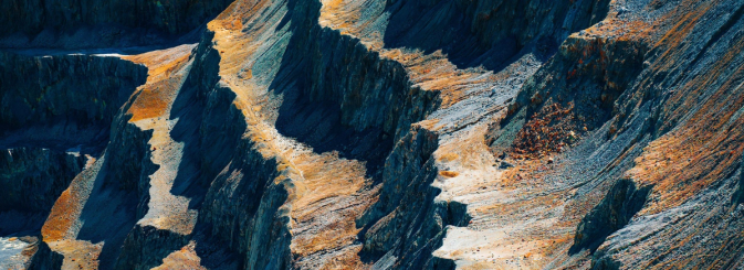 Close up of mining pit